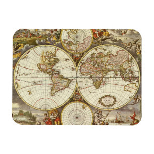 Íman Mapa Antigo do Mundo Antigo por Frederick de Wit, 