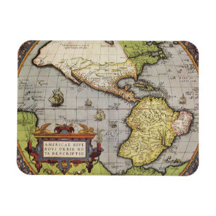 Íman Mapa Antigo do Mundo das Américas, 1570
