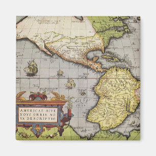 Íman Mapa Antigo do Mundo das Américas, 1570