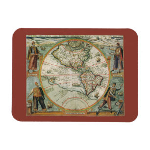 Íman Mapa Antigo do Mundo Novo as Américas, Theodor de 