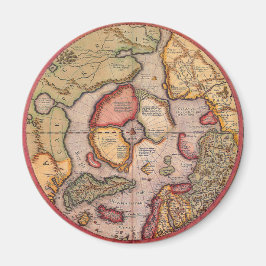 Íman Mapa antigo do Polo Norte por Mercator