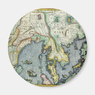 Íman Mapa antigo do Sudeste Asiático por Mercator / Hon