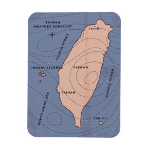 Íman Mapa Antigo do Tempo de Hong Kong
