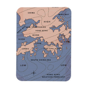 Íman Mapa Antigo do Tempo de Hong Kong