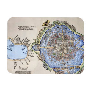 Íman Mapa antigo do Tenochtitlan capital asteca