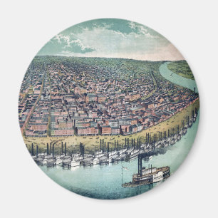 Íman Mapa Antigo Saint Louis Missouri Rio Mississippi
