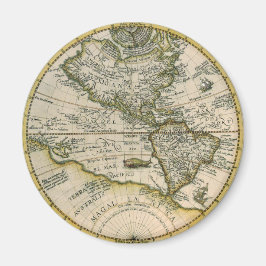 Íman Mapa Antiquado, 1596, America Sive Novus Orbis