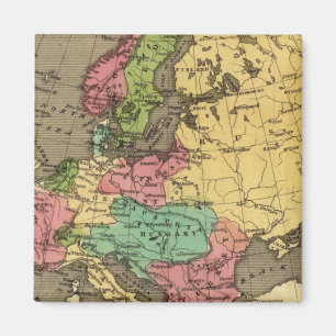 Íman Mapa Atlas Colorido da Europa