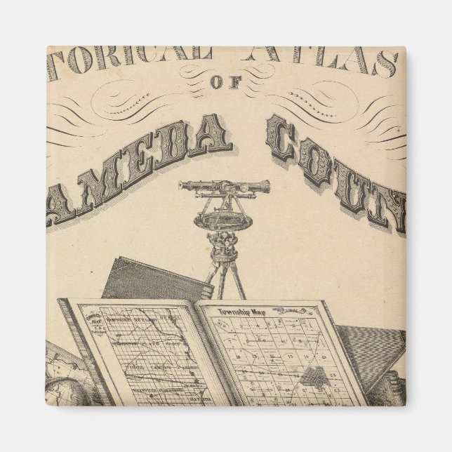 Íman Mapa atlas do Condado de Alameda (Frente)