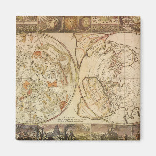 Íman Mapa Celeste Vintage de Planisfero por Joseph Moxo