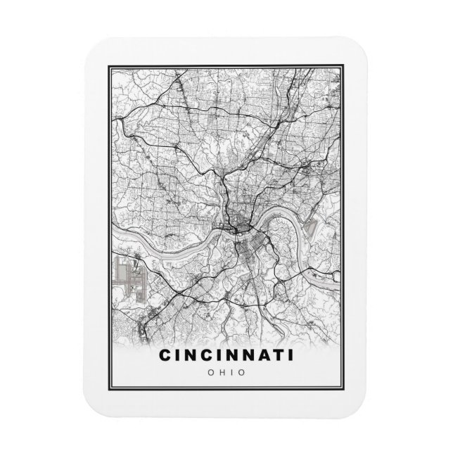 Íman Mapa Cincinnati (Vertical)