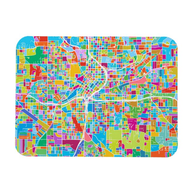 Íman Mapa Colorido de Atlanta (Horizontal)