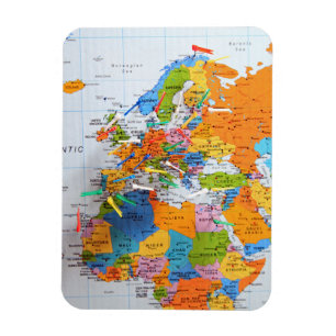 Íman Mapa colorido do viagem