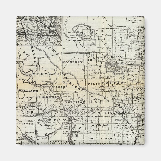 Íman Mapa correto de Dakota (Frente)