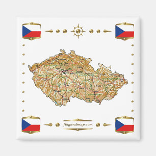 Íman Mapa Czechia + ímã dos sinos