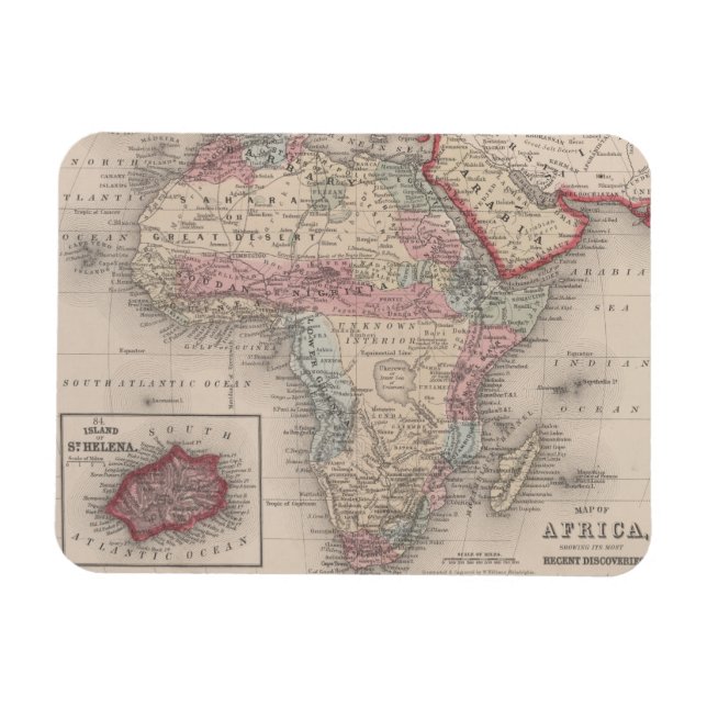 Íman Mapa da África com a Rua Helena (Horizontal)
