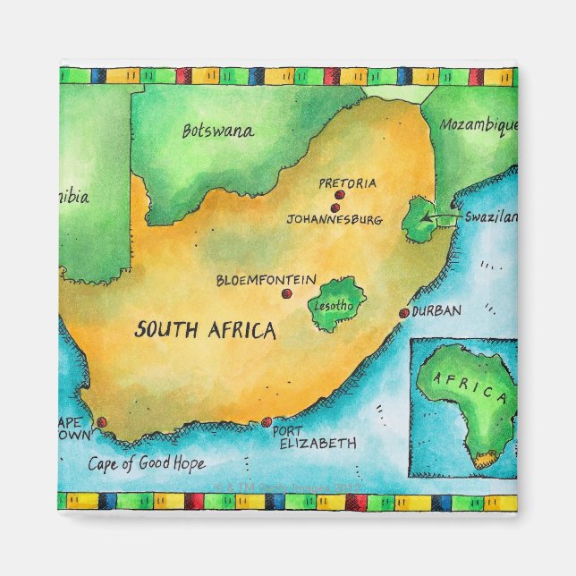 Íman Mapa da África do Sul (Frente)