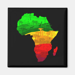 Íman Mapa da áfrica orgulhoso verde amarelo vermelho or