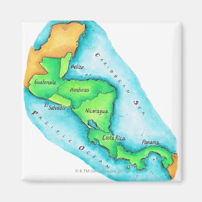 Íman Mapa da América Central (Frente)