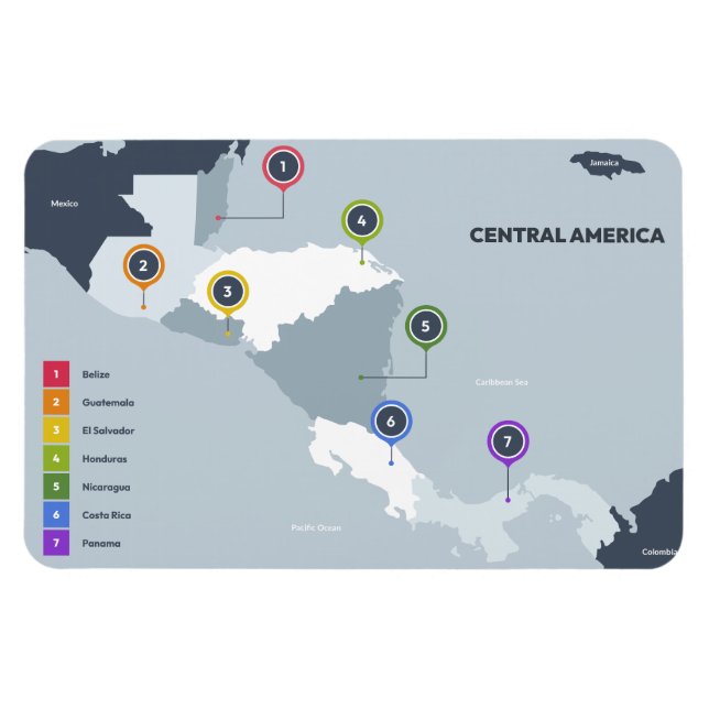 Íman Mapa da América Central (Horizontal)