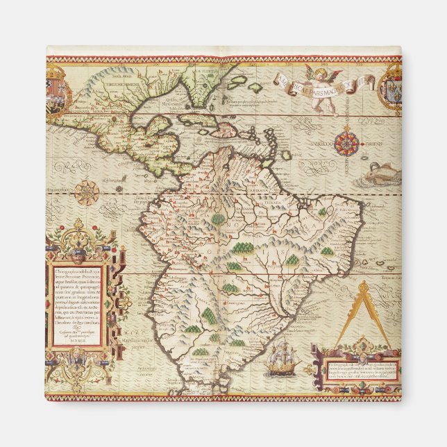 Íman Mapa da América Central e do Sul (Frente)