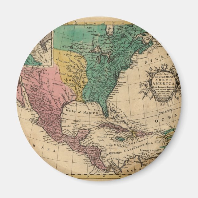 Íman Mapa da América do Norte de 1763 (Frente)