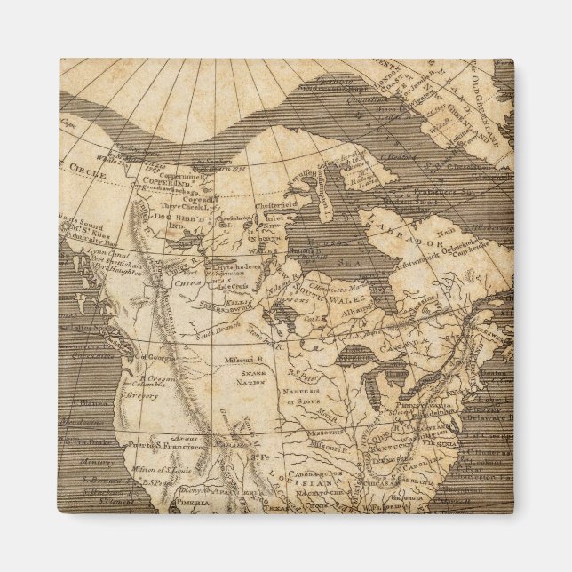 Íman Mapa da América do Norte por Arrowsmith (Frente)
