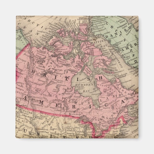 Íman Mapa da América do Norte por Mitchell (Frente)