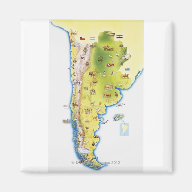 Íman Mapa da América do Sul (Frente)
