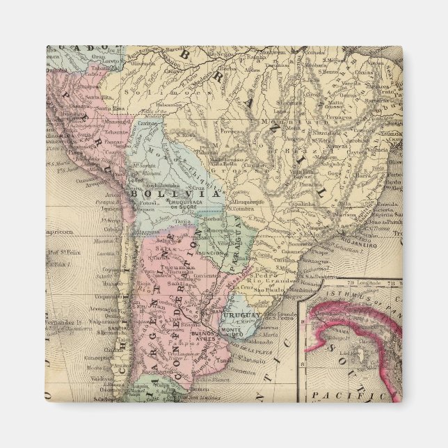 Íman Mapa da América do Sul por Mitchell (Frente)