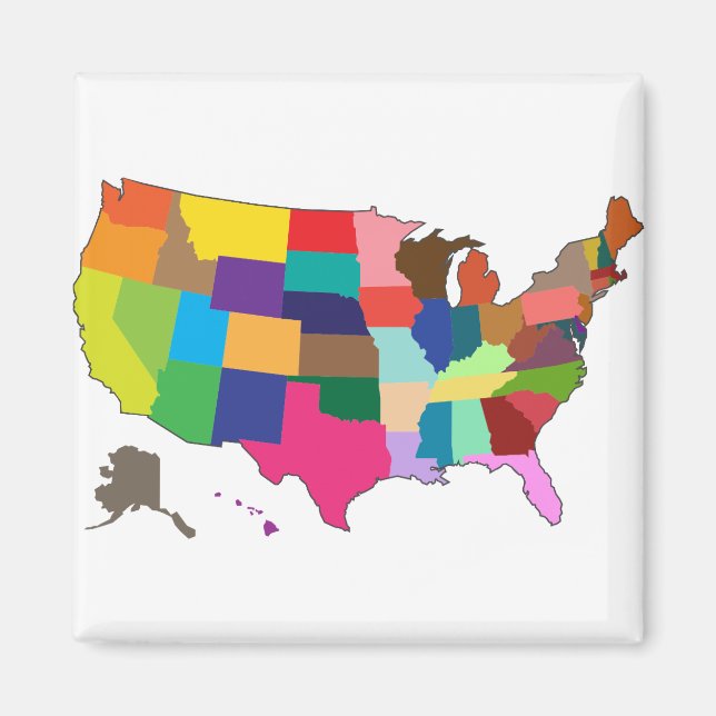 Íman Mapa da América em Cores (Frente)