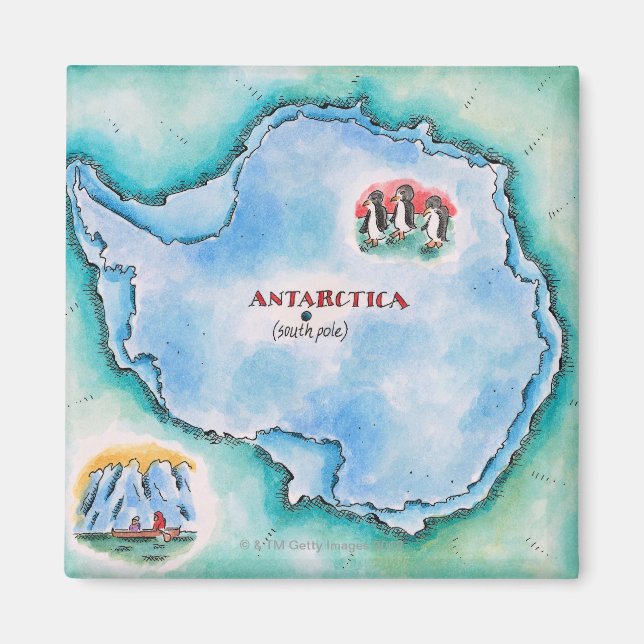 Íman Mapa da Antártica (Frente)