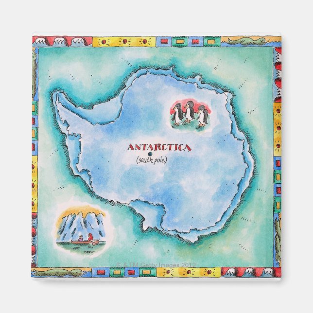 Íman Mapa da Antártica (Frente)
