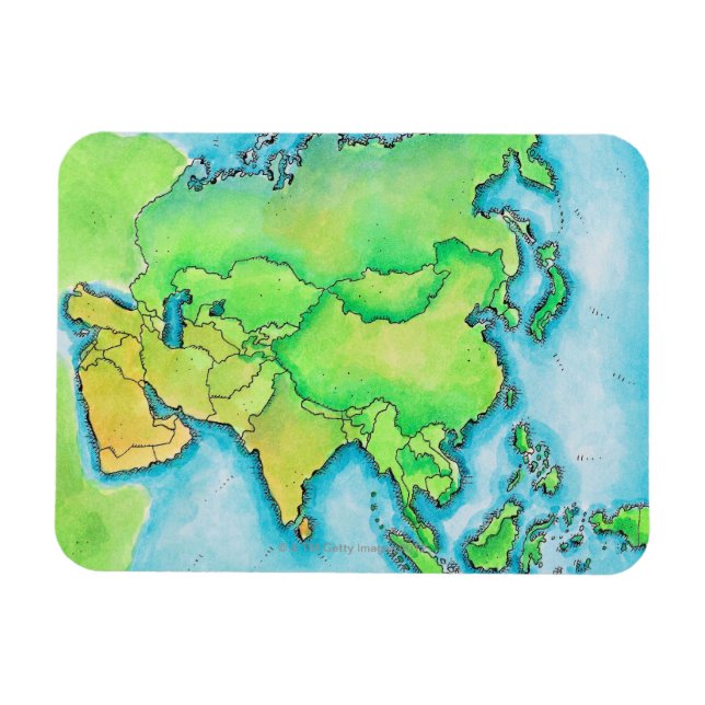 Íman Mapa da Ásia (Horizontal)