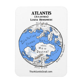 Íman Mapa da Atlântida - Hemisfério inferior - Magnet 2