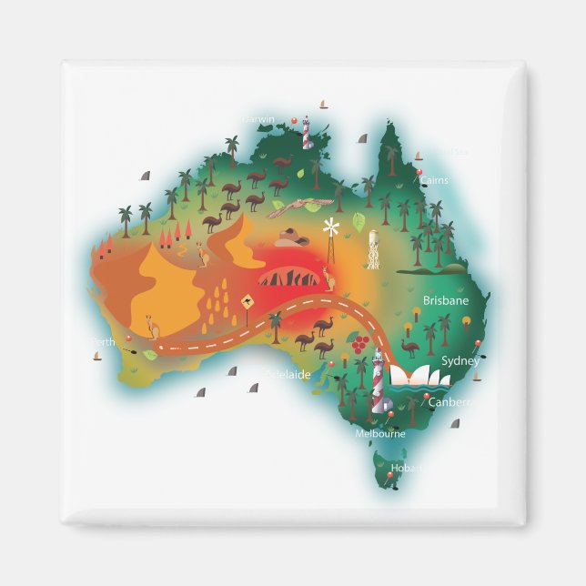 Íman Mapa da Austrália (Frente)