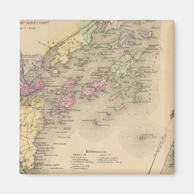 Íman Mapa da Baía de Casco (Frente)