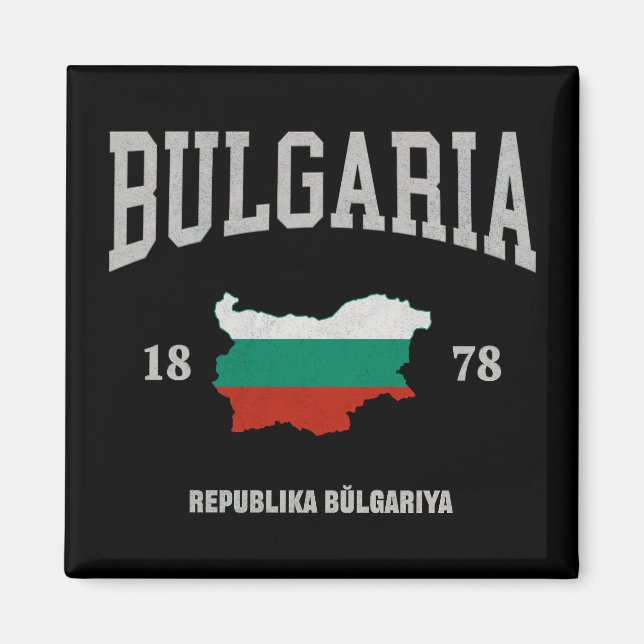Íman Mapa da Bandeira da Bulgária (Frente)