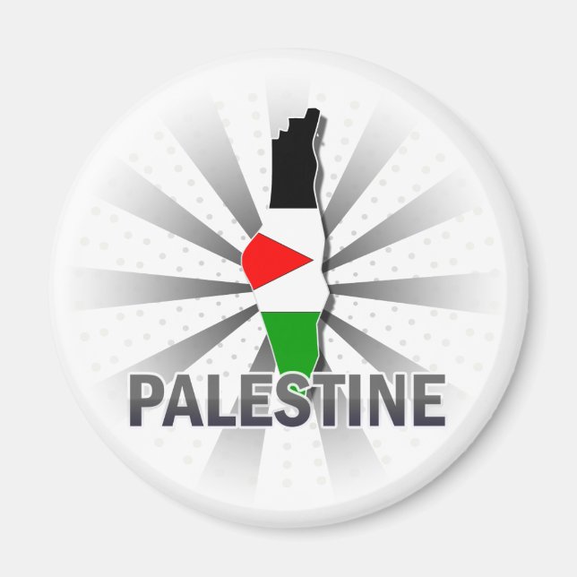 Íman Mapa da Bandeira da Palestina 2.0 (Frente)