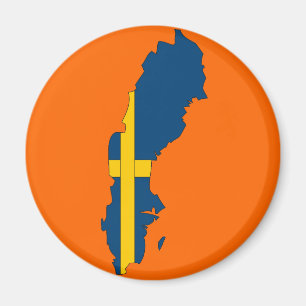 Íman Mapa da bandeira da suecia