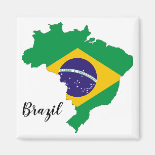 Íman Mapa da bandeira de Brasil