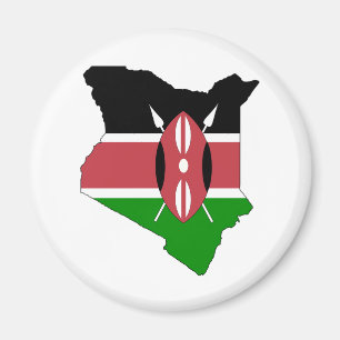 Íman Mapa da bandeira de Kenya sem redução