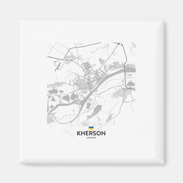 Íman Mapa da Bandeira de Kherson Ucrânia  (Frente)