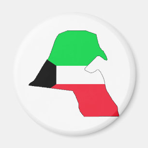 Íman Mapa da bandeira de Kuwait sem redução
