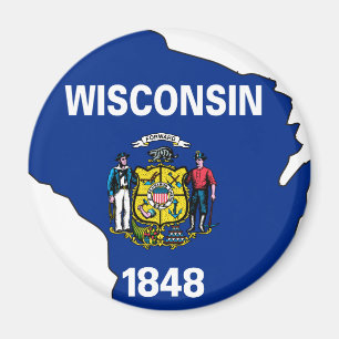 Íman Mapa da bandeira de Wisconsin