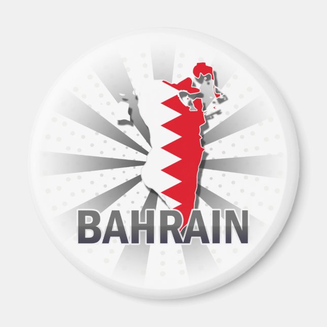 Íman Mapa da bandeira do Bahrein 2.0 (Frente)