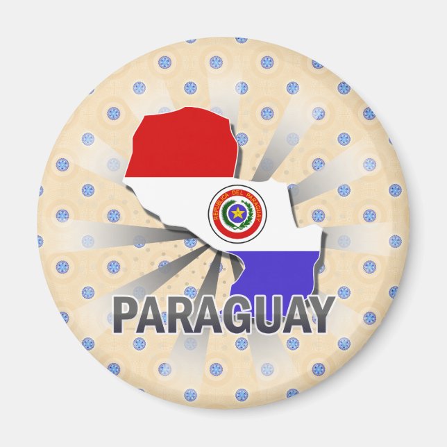 Íman Mapa da Bandeira do Paraguai 2.0 (Frente)