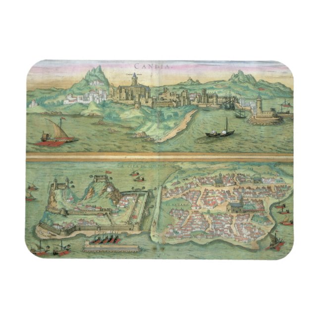 Íman Mapa da Candia e Corfu, de Civitates Orbis Ter (Horizontal)