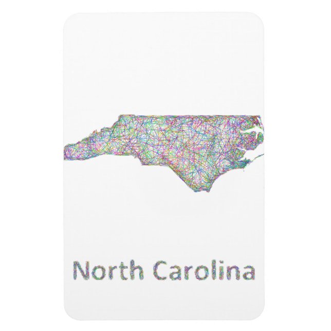 Íman mapa da Carolina do Norte (Vertical)