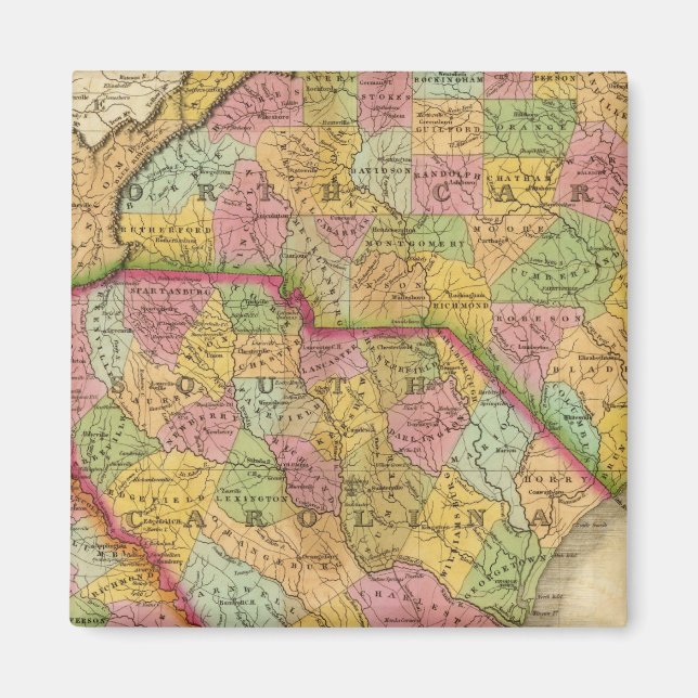 Íman Mapa Da Carolina Do Norte E Do Sul E Da Geórgia (Frente)